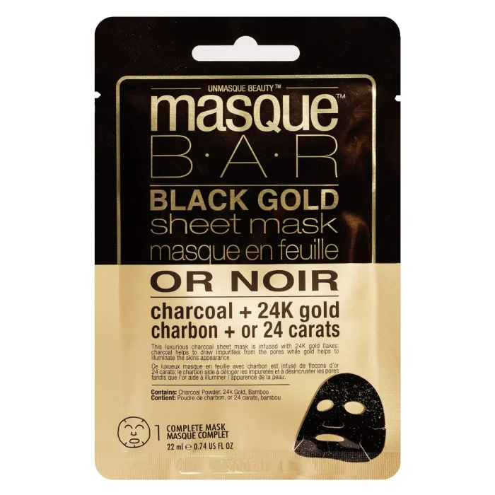 MASQUE BAR - 24K Black Gold Sheet Mask - FOR FACE