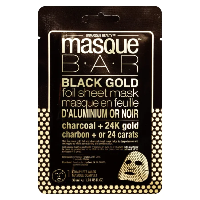 MASQUE BAR -24K Black Gold Foil Sheet Mask