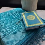 Prayer Carpet Turquoise + Quran + Rosary