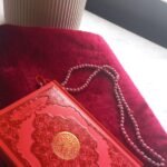 Prayer Carpet Red + Quran + Rosary